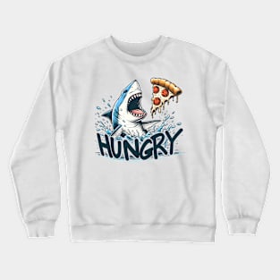 Funny Shark with Pizza, Pizza Lover Crewneck Sweatshirt